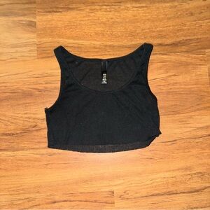 Black Ribbed Crop Top